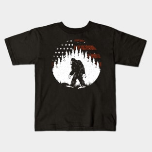 Bigfoot American Flag Kids T-Shirt